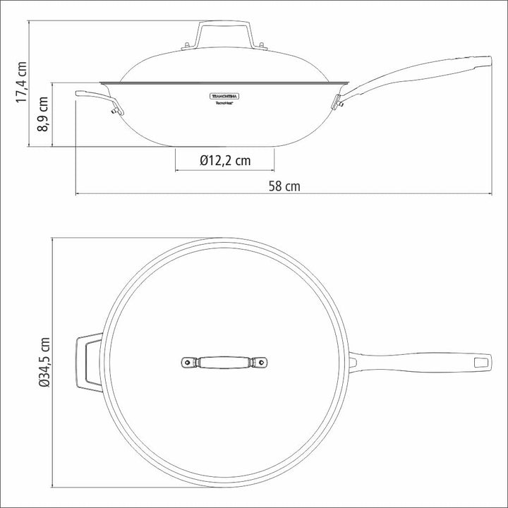Tramontina GRANO Wok, ø 32 cm, 5,2 Liter Wok Ø32 cm, Wok Ø32 cm
