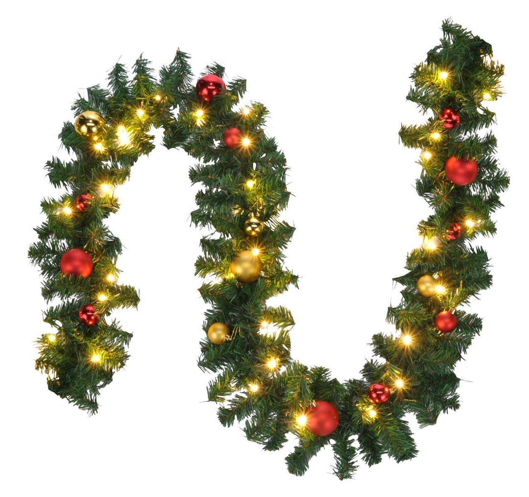 Bambelaa! Tannengirlande Grün Weihnachtsdeko Beleuchtet Künstlich Mit Lichterkette Weihnachten Dekor