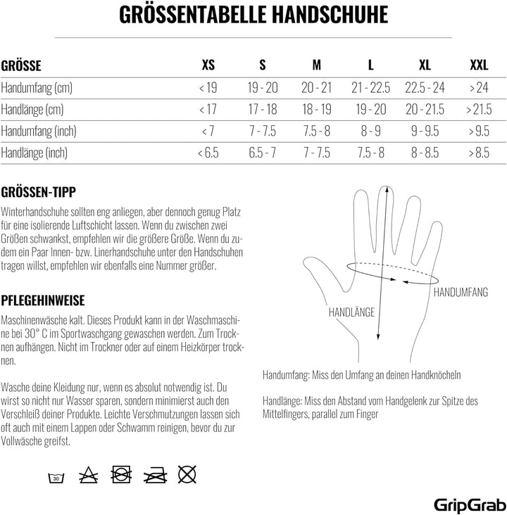 GripGrab Windster 2 Winddichte Winter Fahrradhandschuhe Gepolstert Gefüttert Thermo Touchscreen Rads