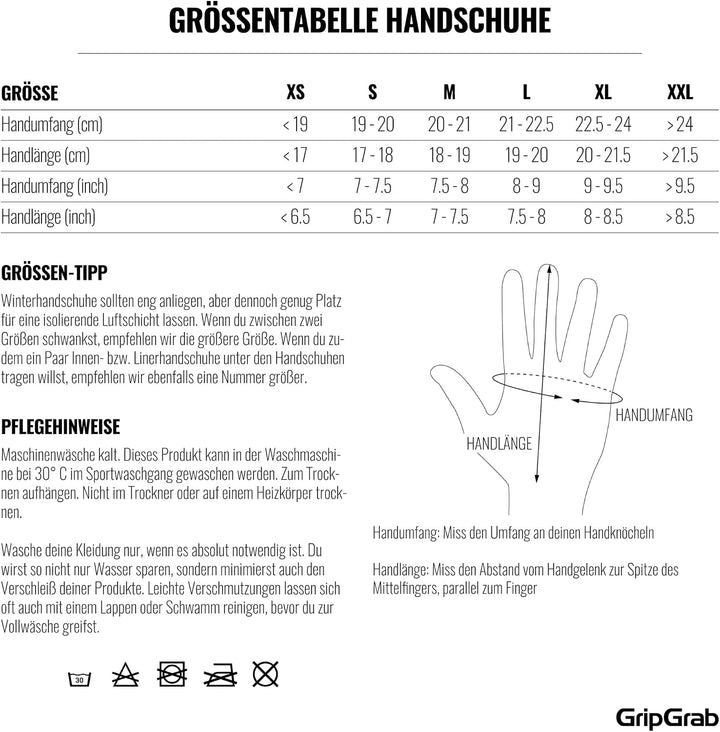 GripGrab Ride Winter Fahrradhandschuhe Winddichte Gefütterte Gepolsterte rutschfeste Warme Thermo Ra