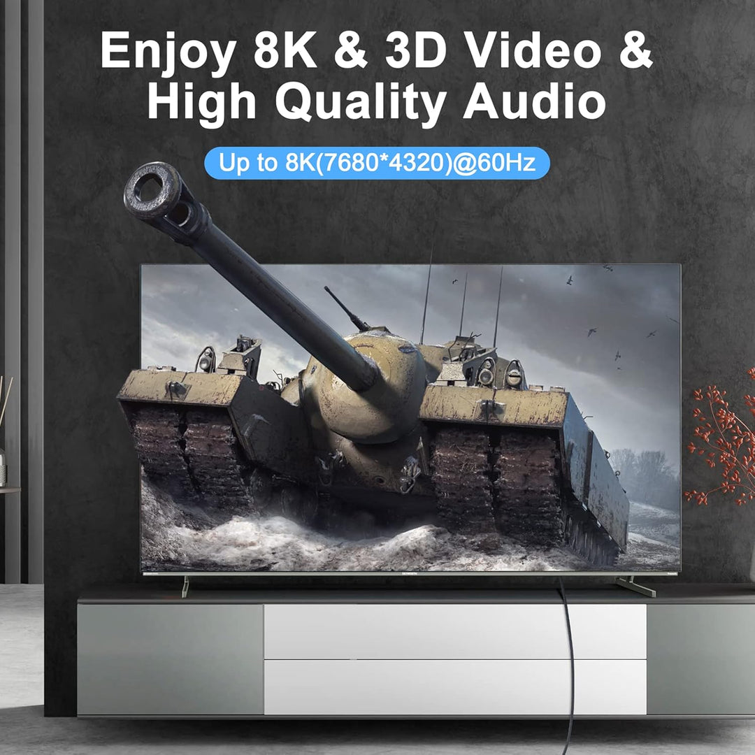 Thsucords 8K 4K HDMI-Kabel, 1M, 3 Stück, geflochtenes Hochgeschwindigkeits-HDMI-zu-HDMI-2.1-Kabel, u