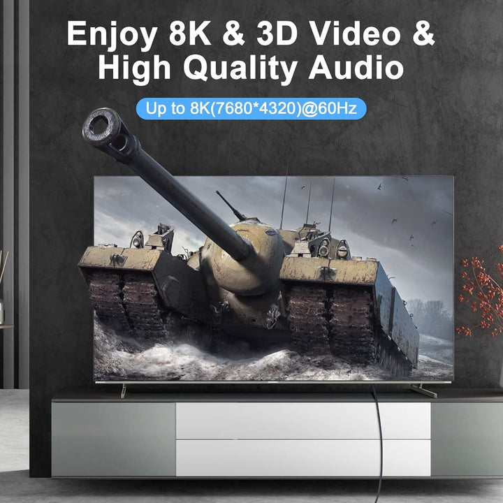 Thsucords 8K 4K HDMI-Kabel, 1M, 3 Stück, geflochtenes Hochgeschwindigkeits-HDMI-zu-HDMI-2.1-Kabel, u