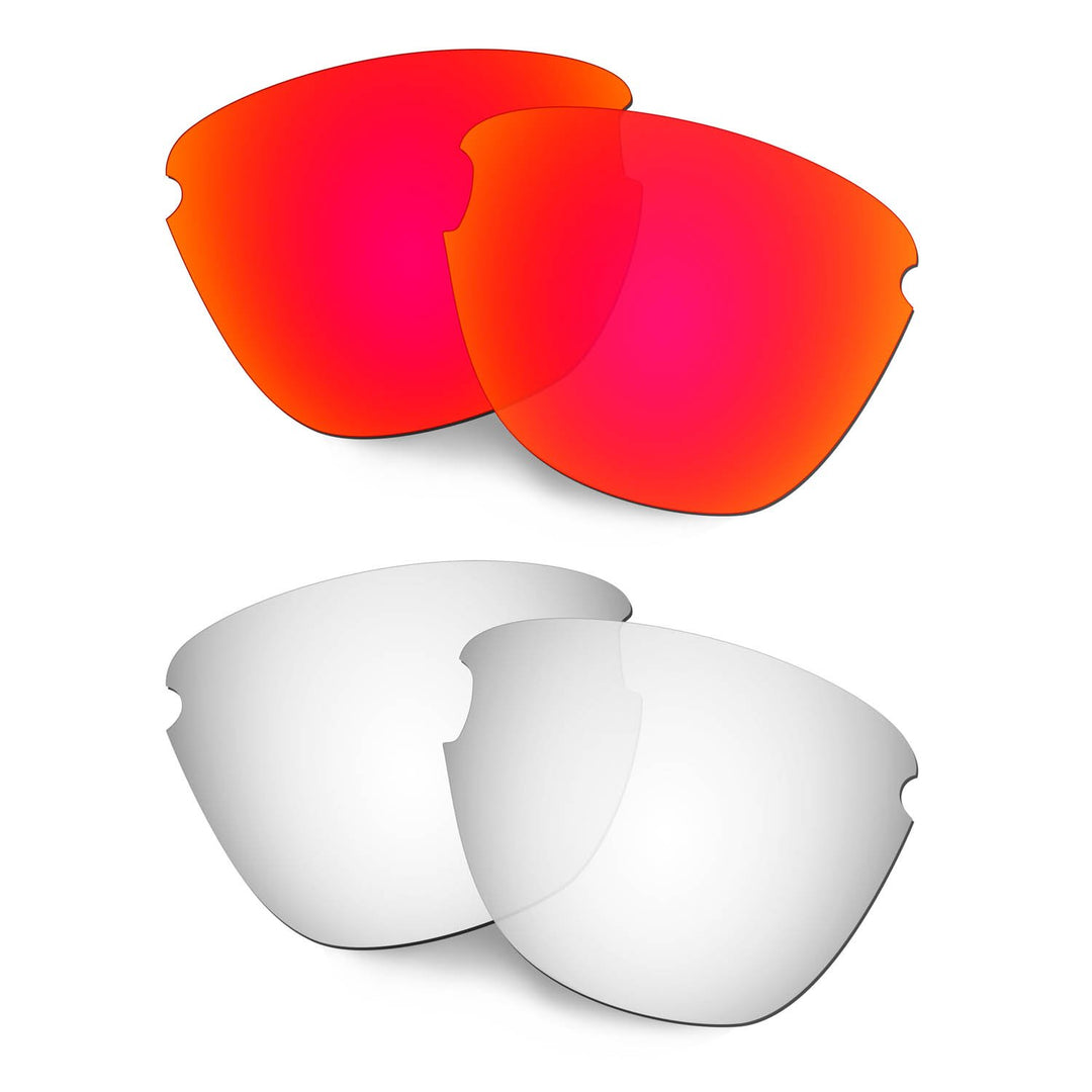 HKUCO Verstärken Ersatz-Brillengläser für Oakley Frogskins Lite Rot/Titan Sonnenbrille