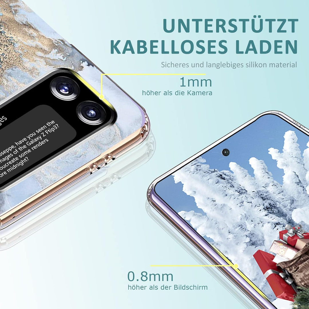 2 Stücke Kompatibel Mit Samsung Galaxy Z Flip 4 5G Hülle Silikon Dünn Klar Case Slim Transparent Fle