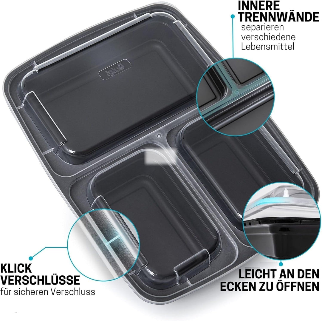Igluu Meal Prep Boxen mit Deckel (10er-Pack) - wiederverwendbar, mikrowellen-, gefrier-, spülmaschin