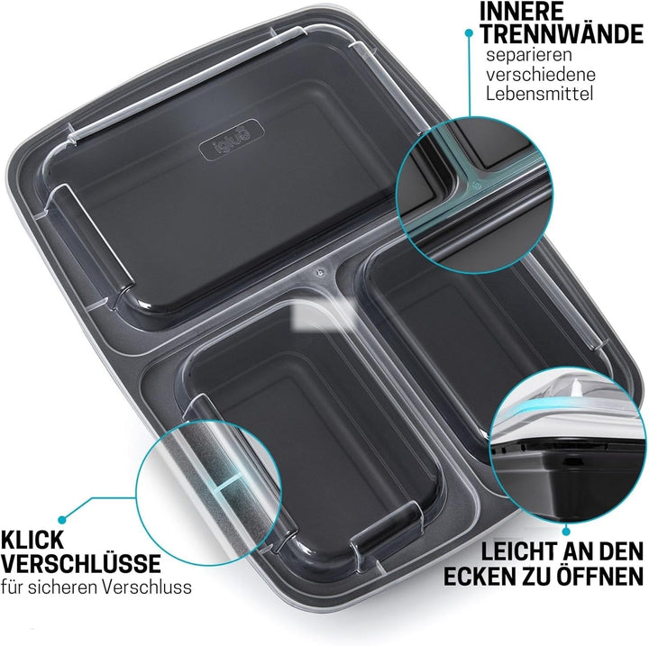 Igluu Meal Prep Boxen mit Deckel (10er-Pack) - wiederverwendbar, mikrowellen-, gefrier-, spülmaschin