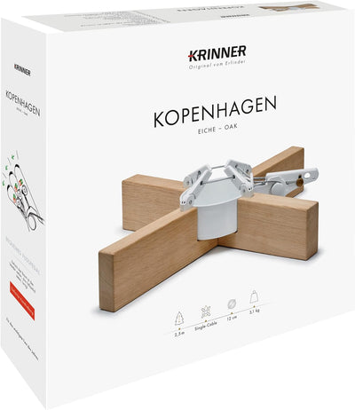 KRINNER Design Weihnachtsbaum Christbaumständer Kopenhagen Eiche/weiss inkl. Fusspedal-und Einseilte