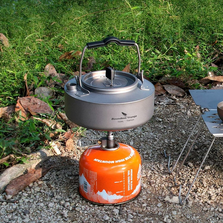 iBasingo Titan Wasserkessel 700ml Camping Wasserkrug Outdoor Ultraleicht Kaffee Teekanne Teakessel H