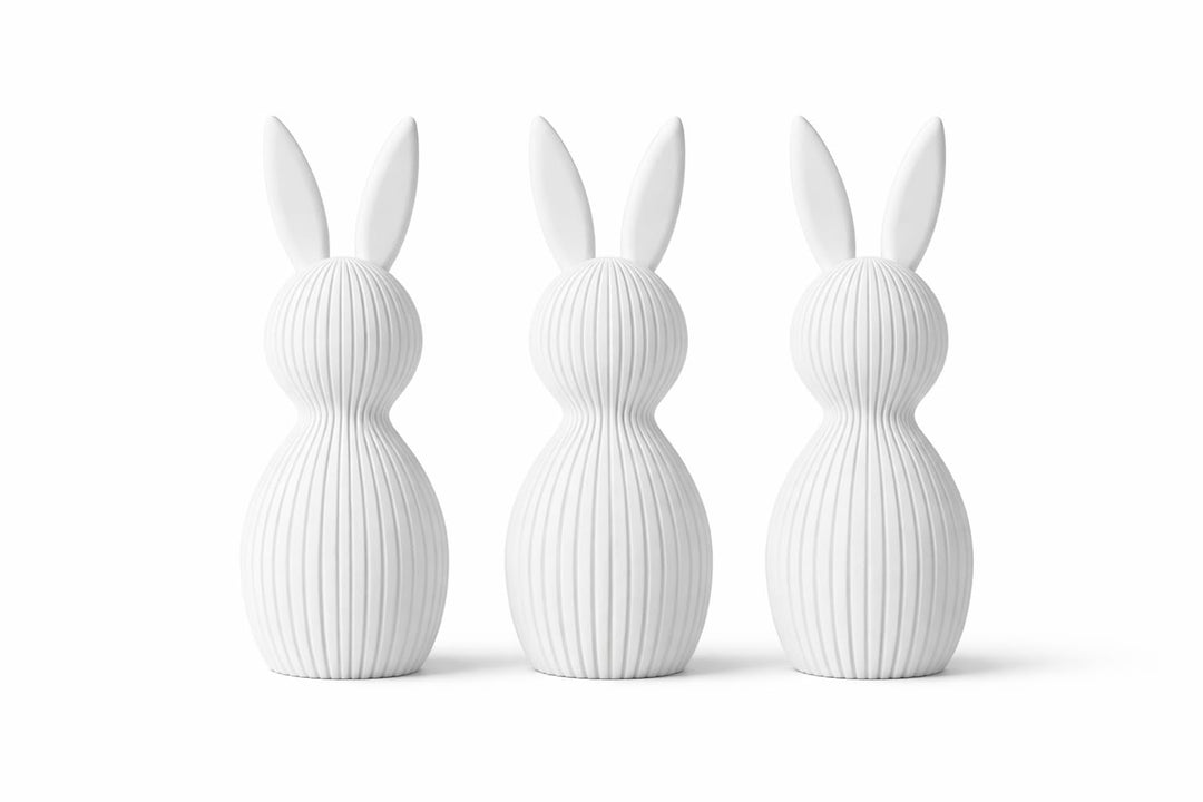 ALBA Hasen Deko 3er Set 12 cm – 3D Druck Deko Figuren im Skandinavischen Stil – Moderne Osterdeko Mi