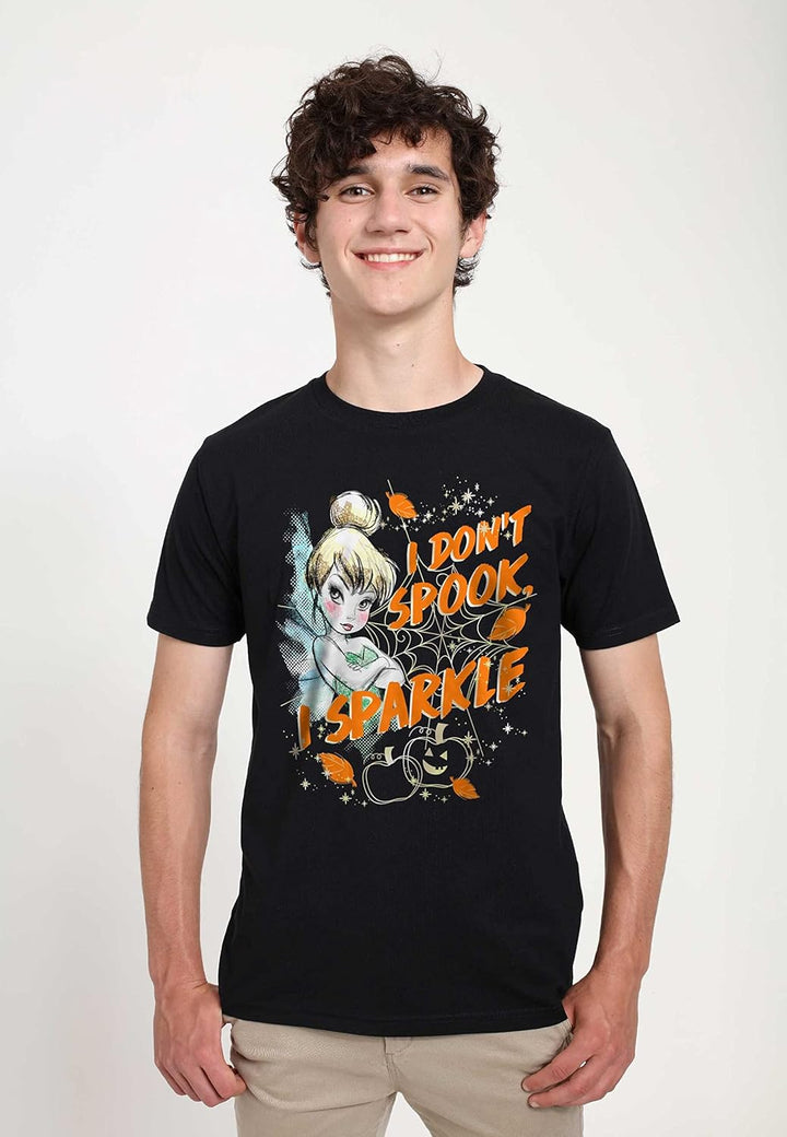 Disney Unisex Peter Pan Sparkle Not Spook Organic Short Sleeve T-shirt XL Schwarz, XL Schwarz