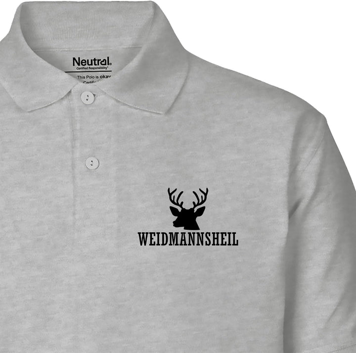 Huuraa Damen Polo Shirt Weidmannsheil Hirsch Jägergruss Geschenk Grösse XS-XXL Bio Baumwolle Fairtra
