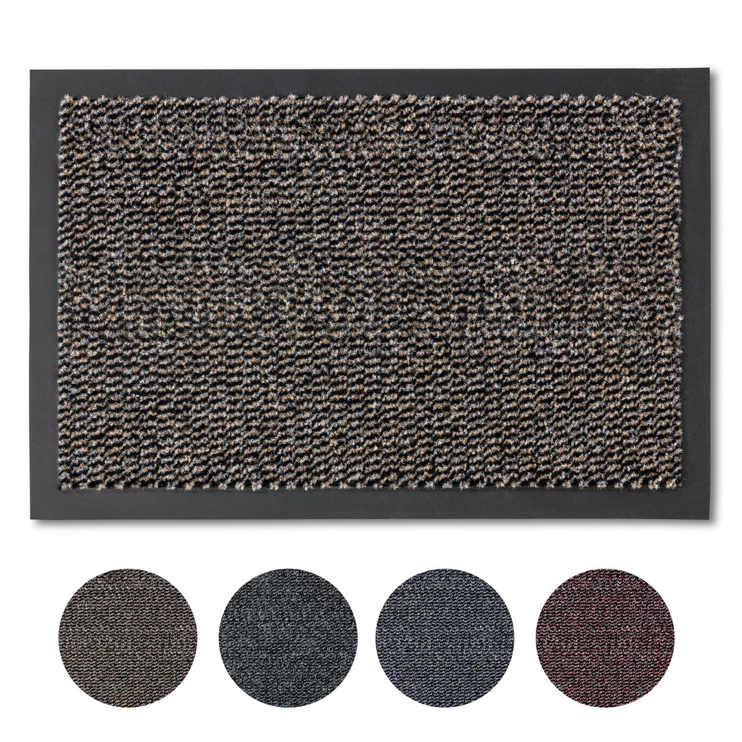 Carpido Fussmatte 60 x 80 cm Braun meliert für den Innenbereich - Klassischer Türvorleger schnelltro