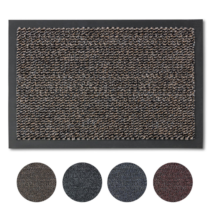 Carpido Fussmatte 60 x 80 cm Braun meliert für den Innenbereich - Klassischer Türvorleger schnelltro