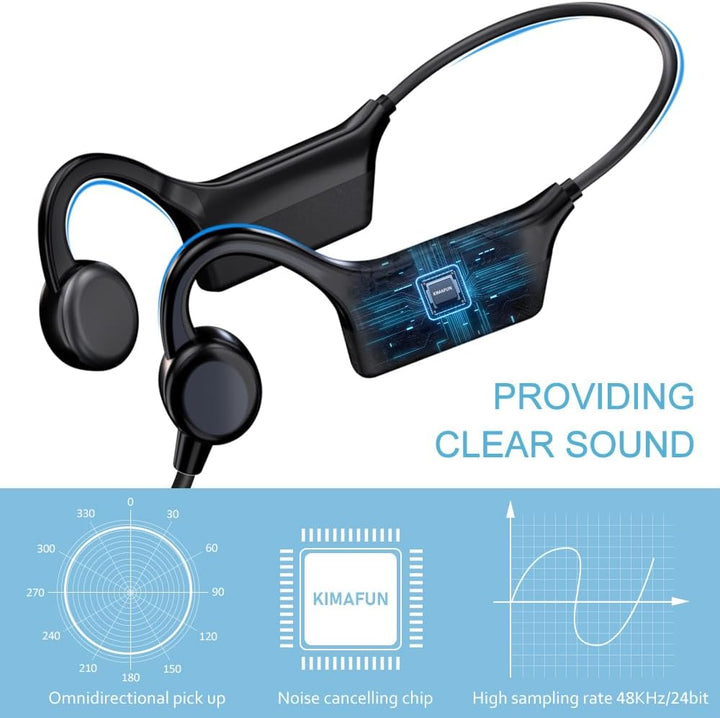 KIMAFUN Drahtloses Fitness Headset Mikrofon 2.4G, IP67 Wasserdichtes Schweissfestes Kabelloses Mikro
