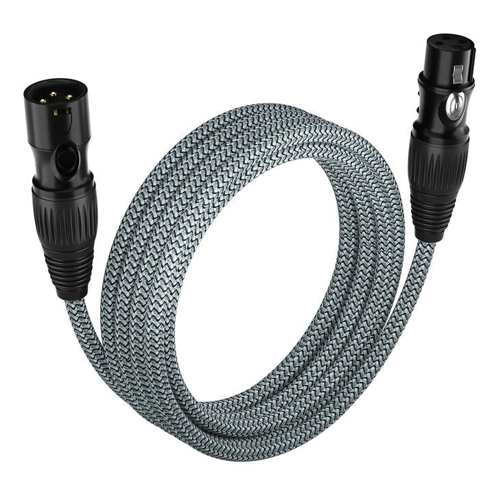 XLR -Kabel 15m, Mikrofonkabel Nylon geflochtenes XLR -Mann bis weiblich ausbalanciert 3 Pin XLR -Mik