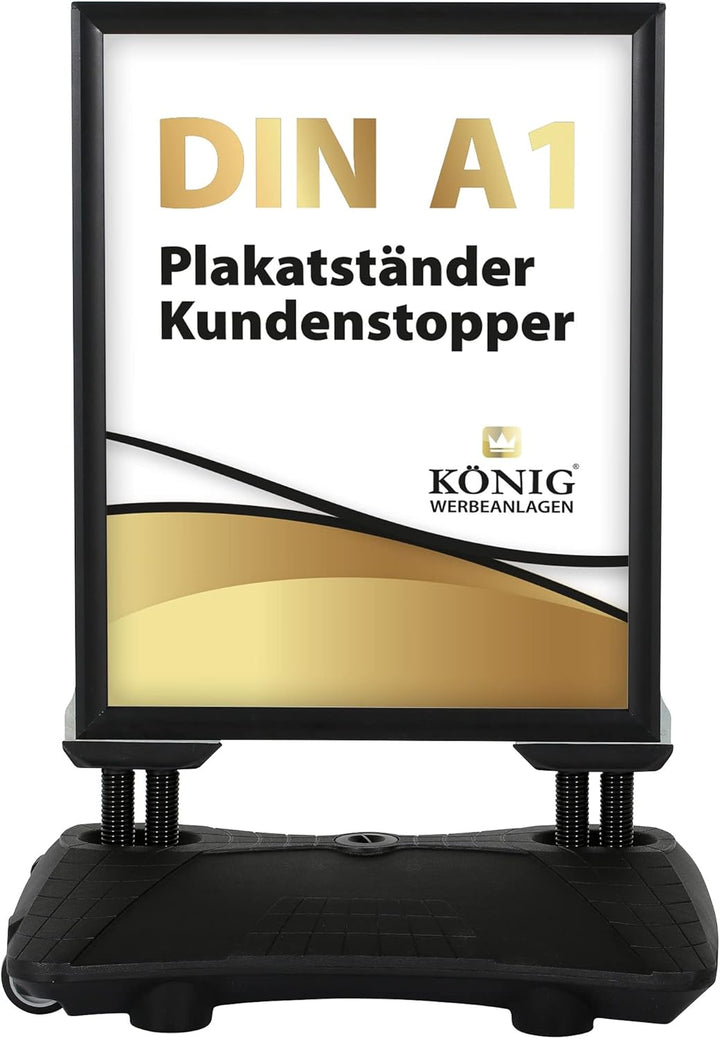 Dreifke Plakatständer Keitum Wind Line Plus DIN A1 schwarz | beidseitig für 2 Plakate | stabiler Fus