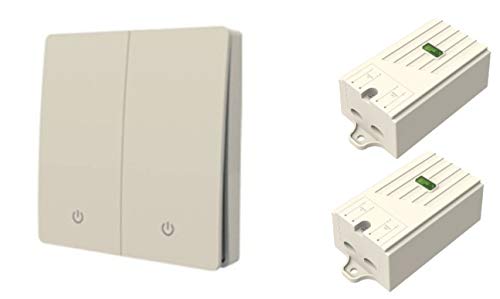 edi-tronic Kinetic System Funk Wandschalter Schalter 2 Fach + 2X Empfänger batterielos 1x Schalter 2