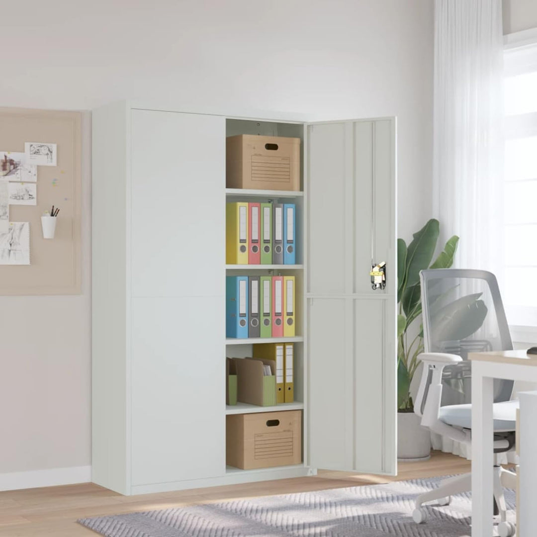 GuyAna Aktenschrank Hellgrau 105x40x180 cm Stahl Schrank BüRo Ordnerschrank AktenschräNke Stahlschra