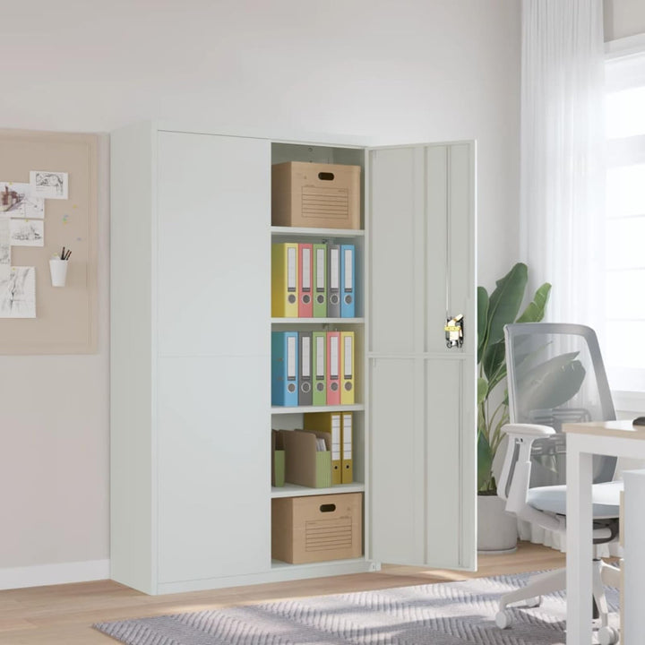 GuyAna Aktenschrank Hellgrau 105x40x180 cm Stahl Schrank BüRo Ordnerschrank AktenschräNke Stahlschra