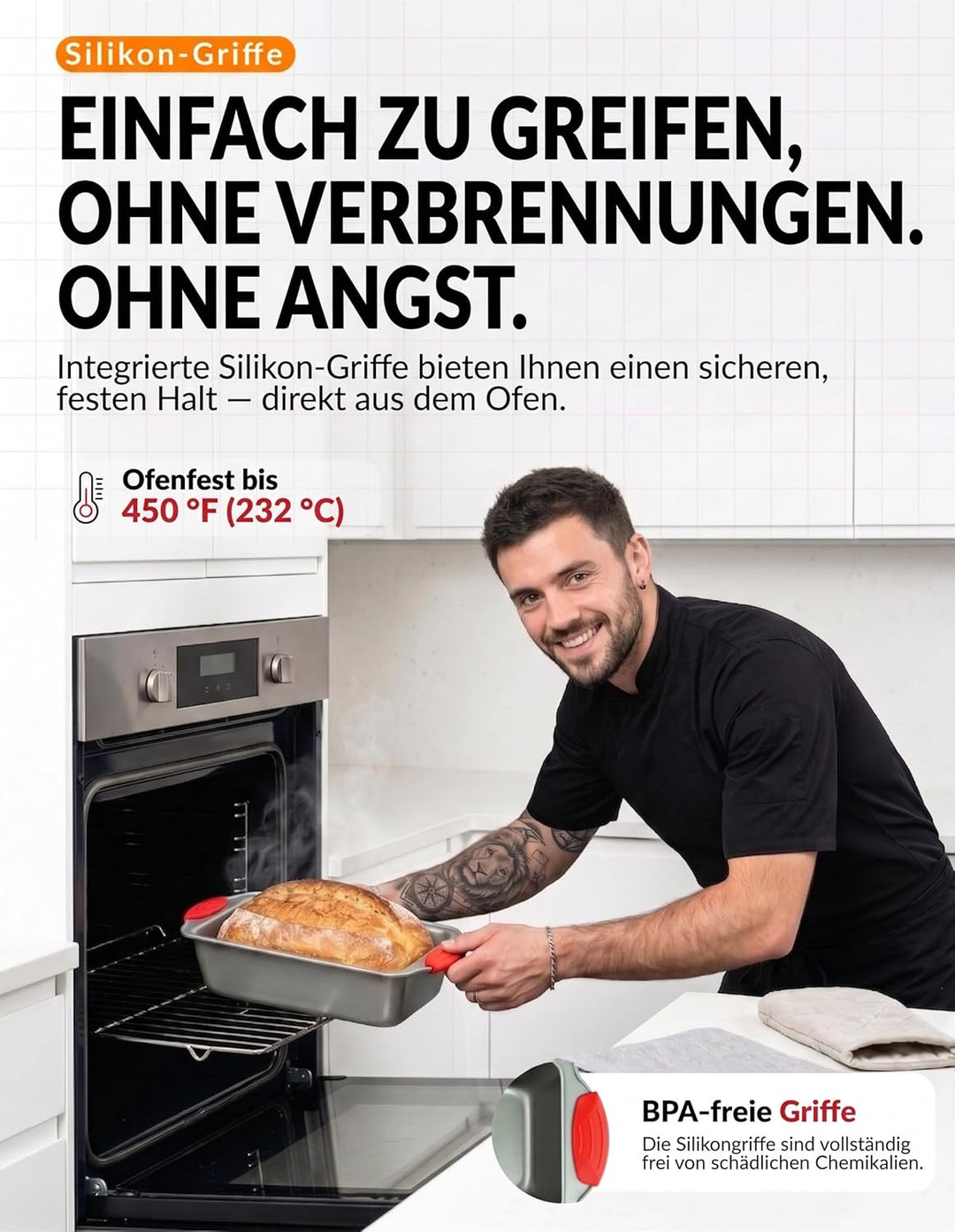Kastenform - Premium Antihaft-Kastenform aus Stahl von Boxiki Kitchen | Professionelle Antihaft-Back