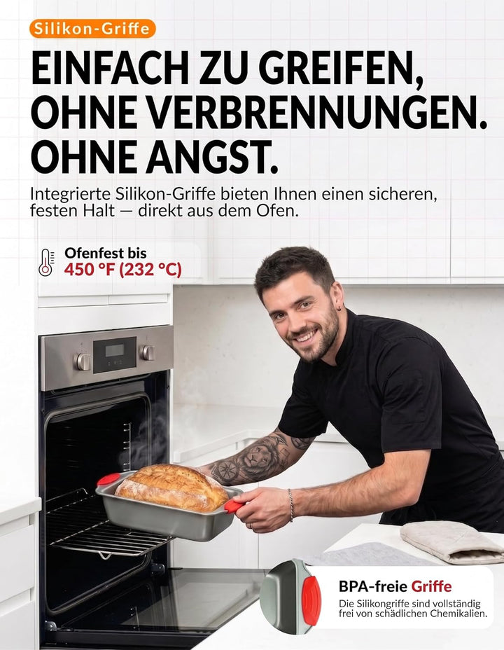 Kastenform - Premium Antihaft-Kastenform aus Stahl von Boxiki Kitchen | Professionelle Antihaft-Back