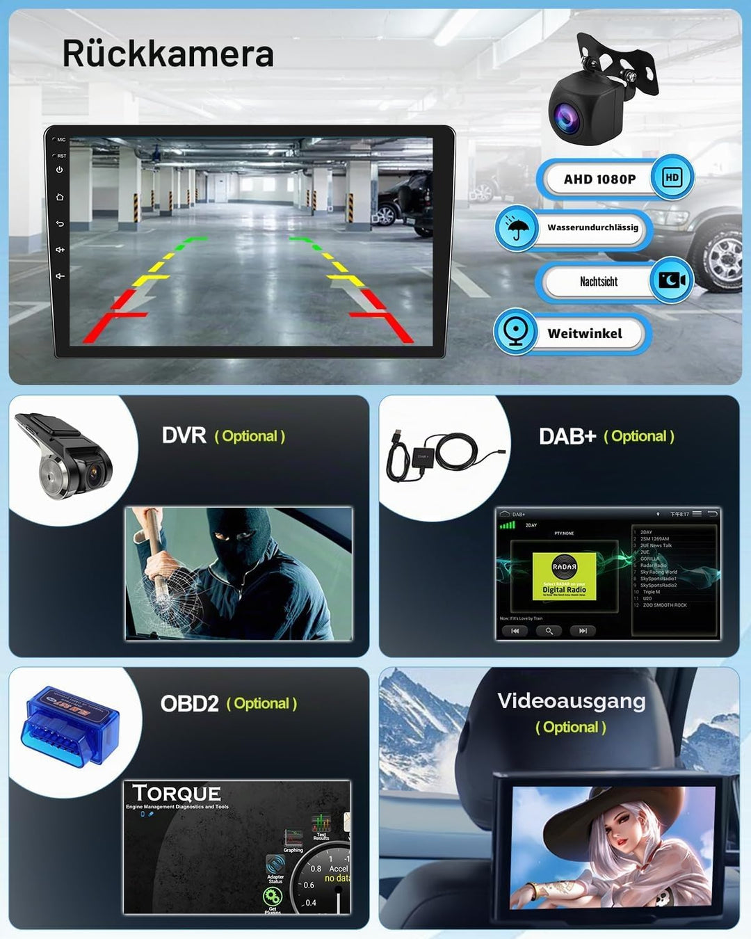 2G+64G CAMECHO Autoradio für Ford Mondeo 3 2004-2007 Hatchback mit Navi Carplay Android Auto,Android