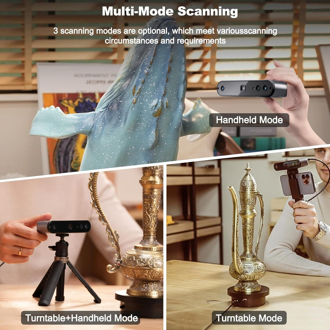 Revopoint Inspire 3D Scanner für 3D-Druck, 0,2 mm Genauigkeit, 18FPS Scangeschwindigkeit Tragbarer 3