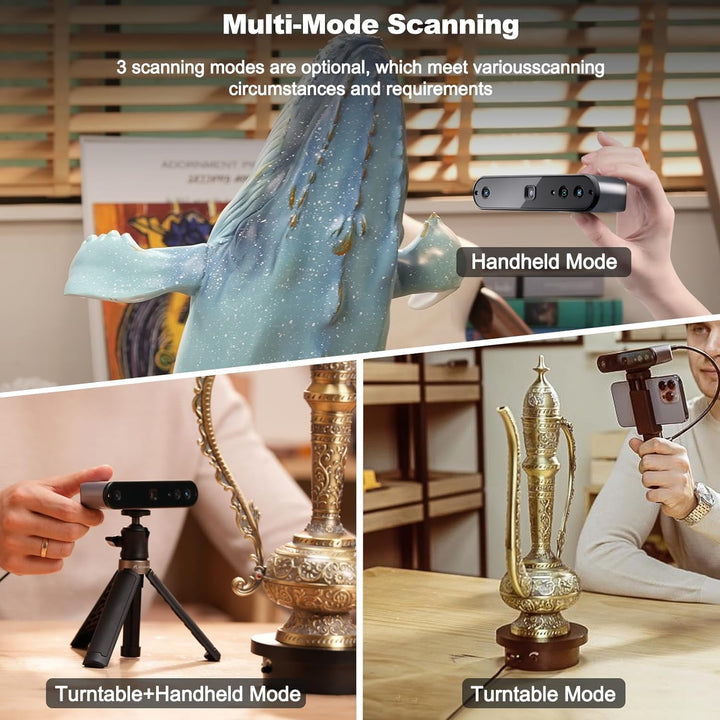 Revopoint Inspire 3D Scanner für 3D-Druck, 0,2 mm Genauigkeit, 18FPS Scangeschwindigkeit Tragbarer 3