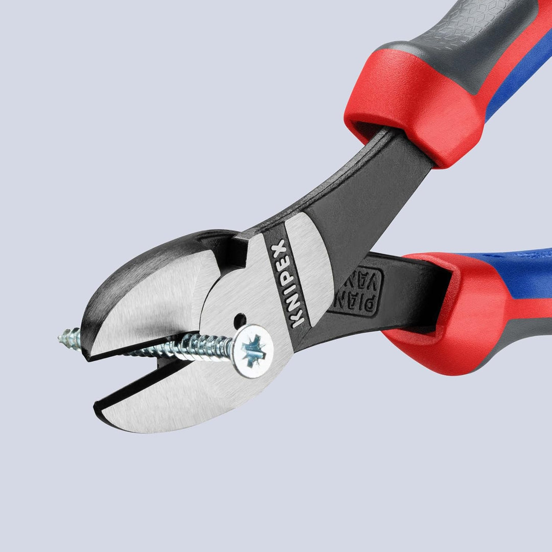 KNIPEX Kraft-Seitenschneider schwarz atramentiert mit Comfort-Griffen 180 mm, 74 02 180 Chrom 180 mm