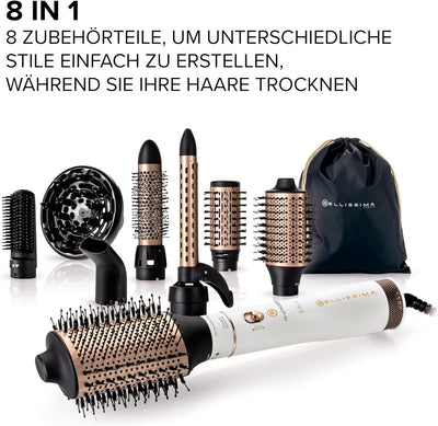 Bellissima Air Wonder, Heissluftbürste, Ionentechnologie, Bürsten mit Keramik- und Keratinbeschichtu