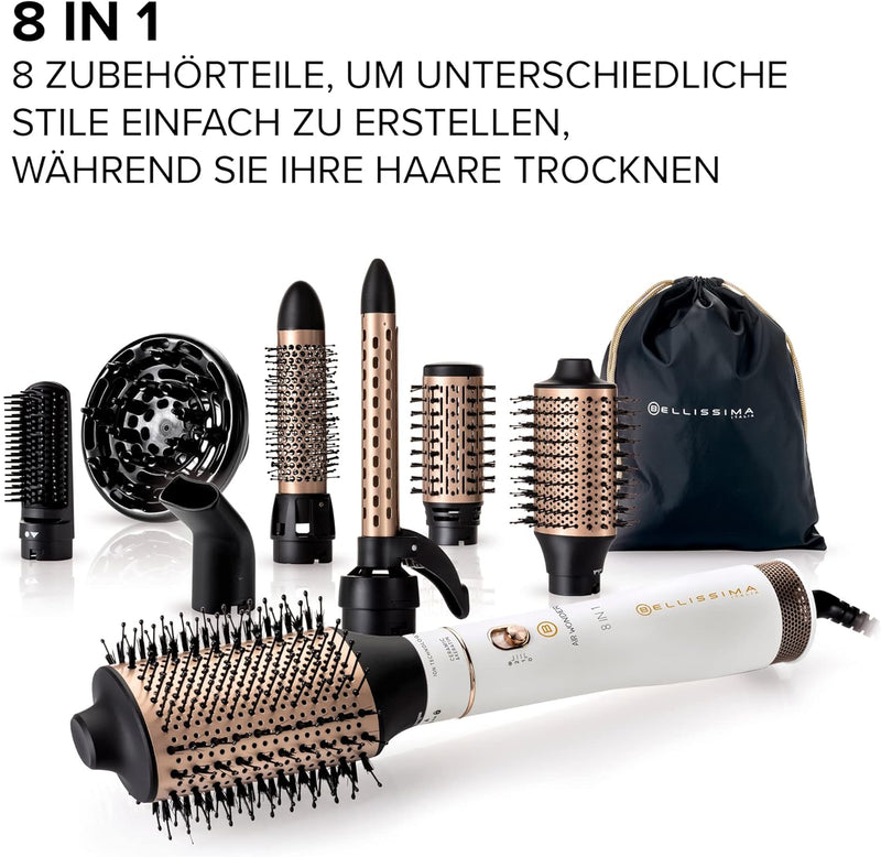 Bellissima Air Wonder, Heissluftbürste, Ionentechnologie, Bürsten mit Keramik- und Keratinbeschichtu