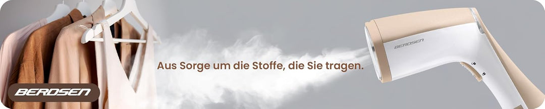 Berdsen Dampfglätter 1600W - Dampfbügeleisen Steamer - Dampfstoss 26 g/min - 230 ml Wassertank - Auf