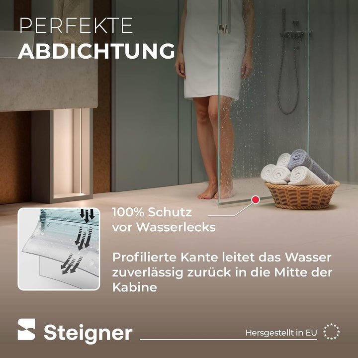 STEIGNER Duschdichtung, 120cm, Glasstärke 6/7/ 8 mm, Gerade PVC Ersatzdichtung für Dusche, UK11 Stär