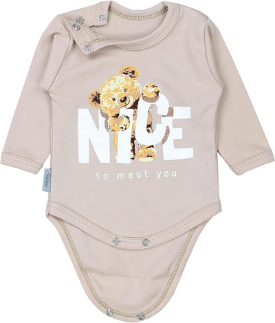 TupTam Mädchen Baby Body Langarm Unifarben 5er Pack 74 Bärchen Rosa Weiss Sterne Grau Nice Teddy Bei