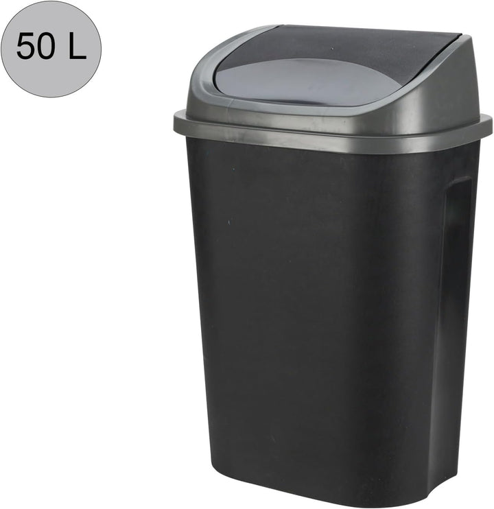 Abfalleimer Schwingdeckeleimer Mülleimer 25/50 L aus Kunststoff Schiebedeckel Abnehmbar Müllbehälter