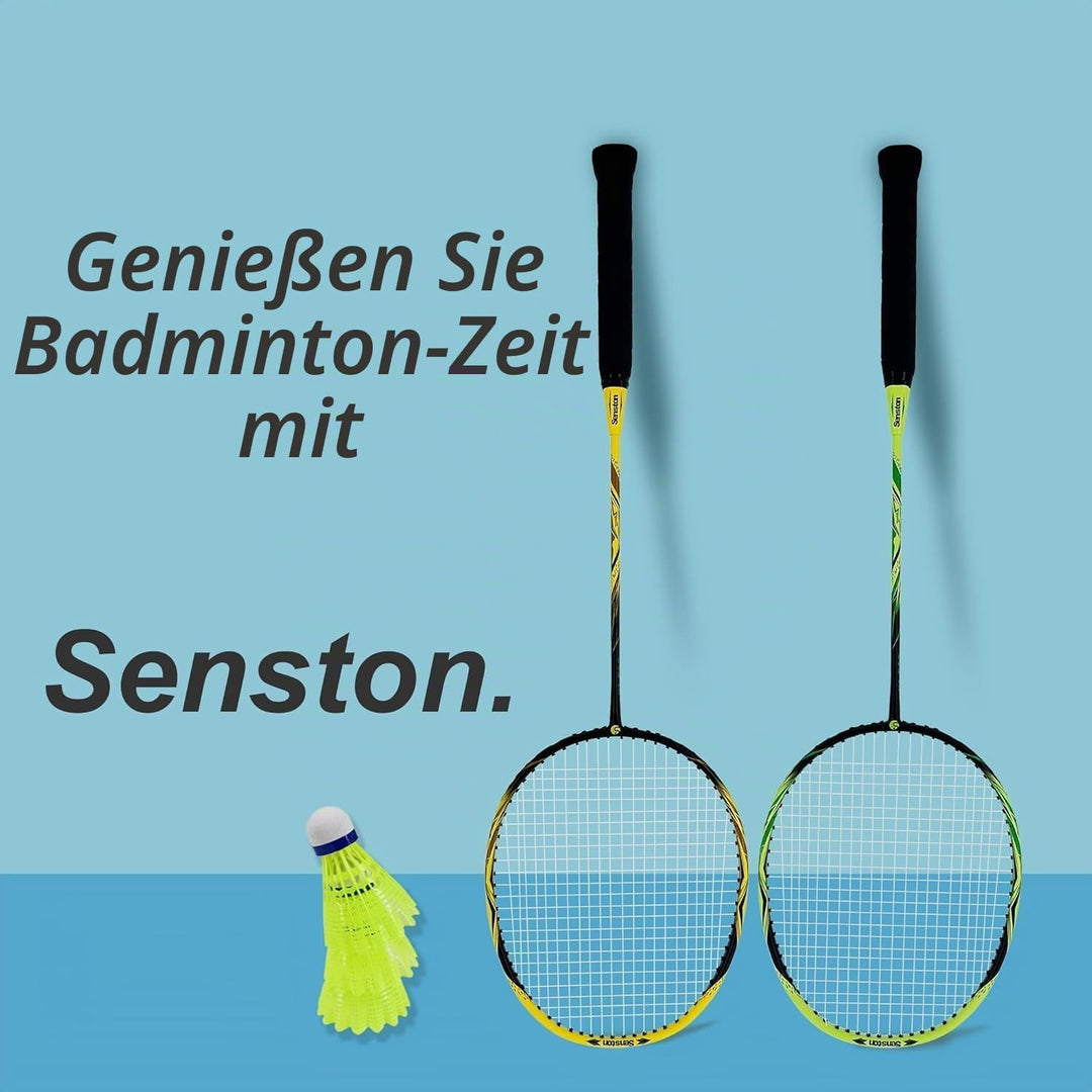 Senston Graphit Badminton-Set Leichtgewicht Badmintonschläger mit Schlägertasche Badminton Schläger