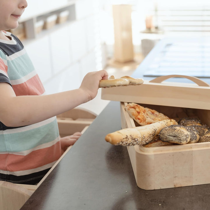 JOWE Zirbenbrotdose | Brotbehälter aus Zirbe | Brotaufbewahrungsbox aus Holz | Brotkasten aus Zirben