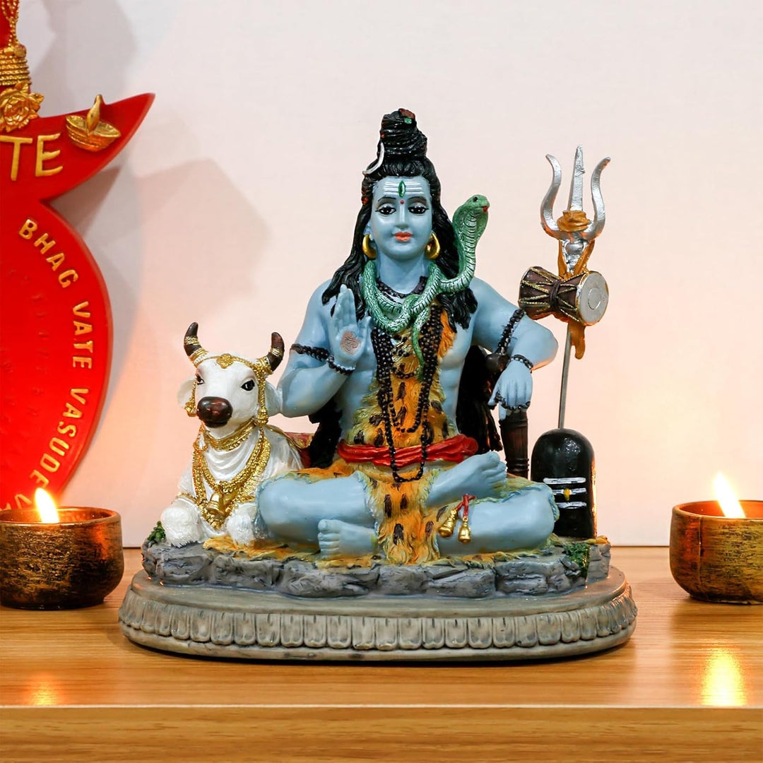 Indischer Gott, Lord Shiva-Statue, Geschenke für indische Hindu, 17 cm hoch, Shiva-Idol-Statue mit K