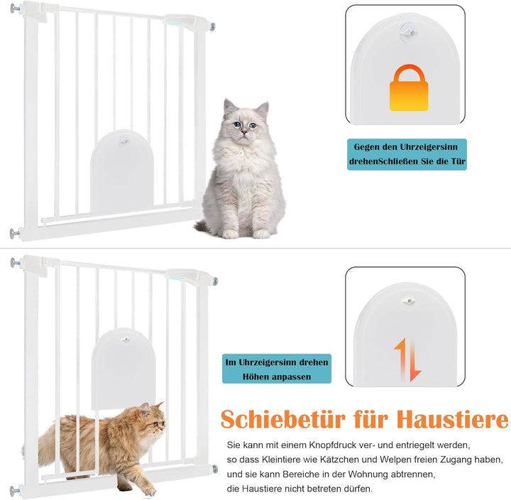 Aufun Treppenschutzgitter Türschutzgitter Kinder ohne Bohren, für 95-105 cm breit, Türgitter mit Dru
