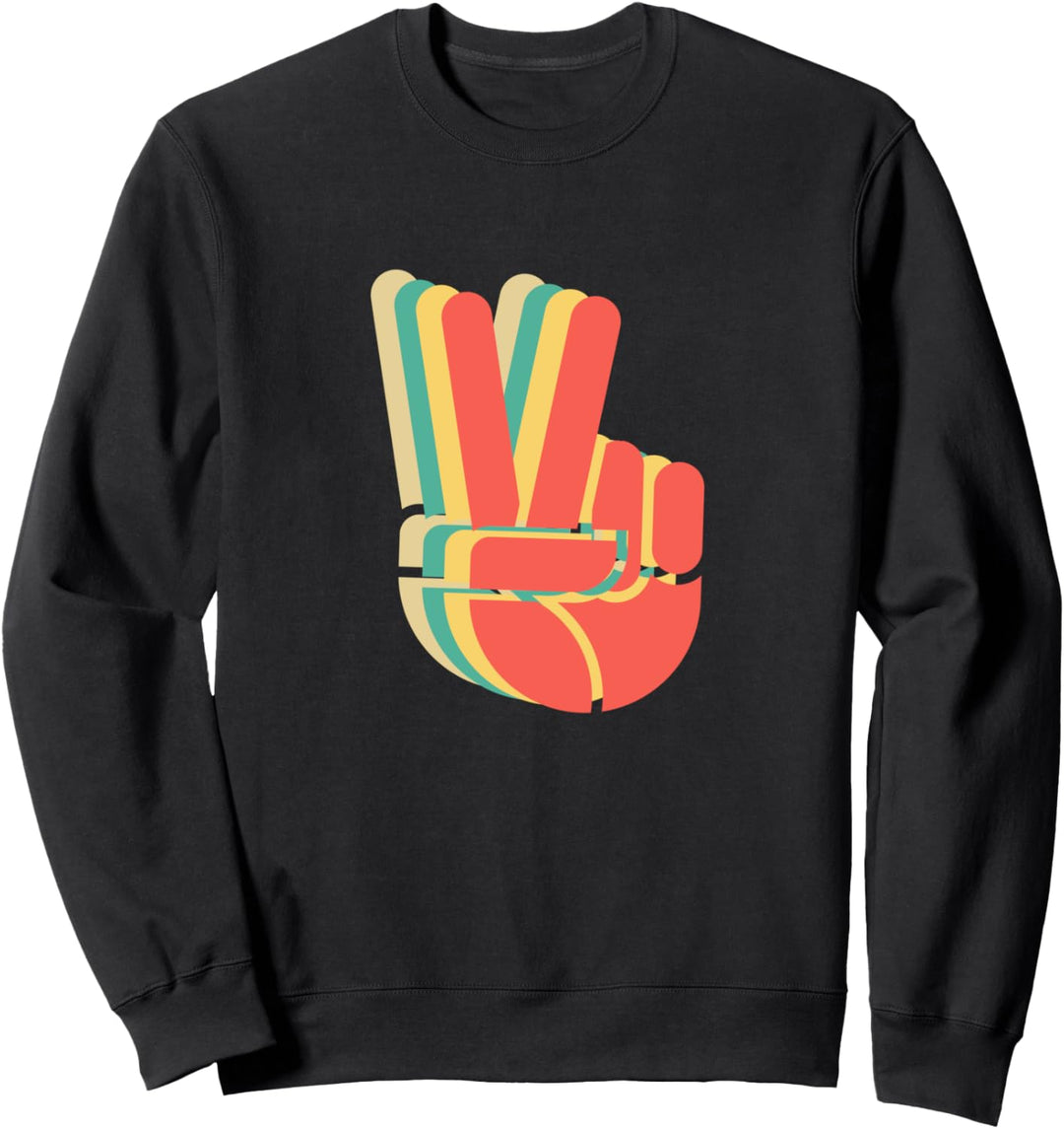 Retro Peace Love 60er 70er Hippie Sweatshirt