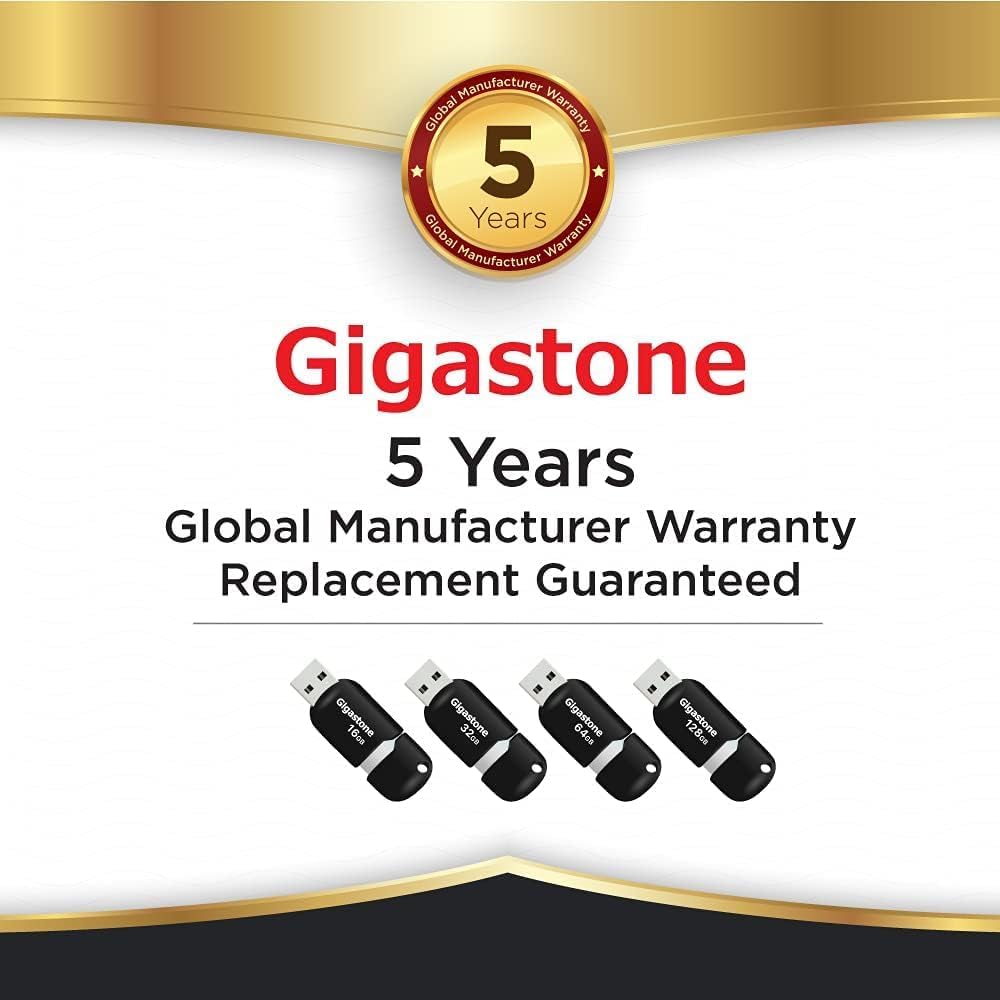 Gigastone V10 128GB 5er-Pack USB 2.0 Flash-Laufwerk, Einziehbare Tasten für MacBook Laptop, Windows
