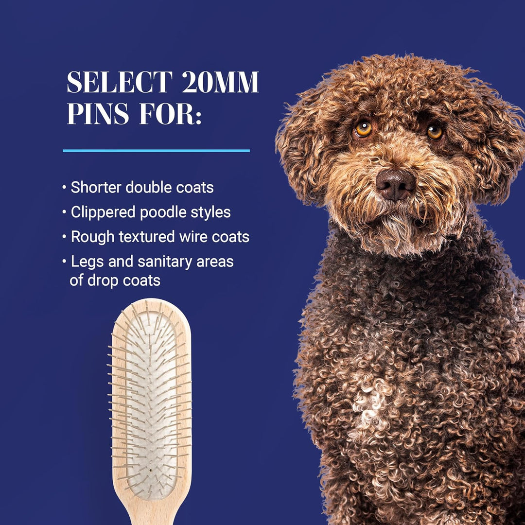 Chris Christensen Oblong Pin Brush Original for Pets 20mm Braun 20mm, Braun 20mm