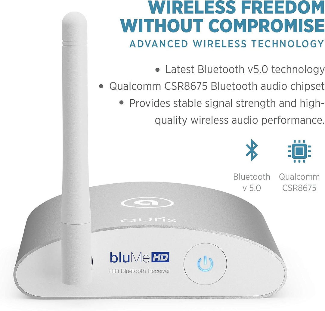 Auris Blume HD Musik 5.3 Bluetooth Receiver mit Grosser Reichweite - HiFi Wireless Audio Aux Bluetoo