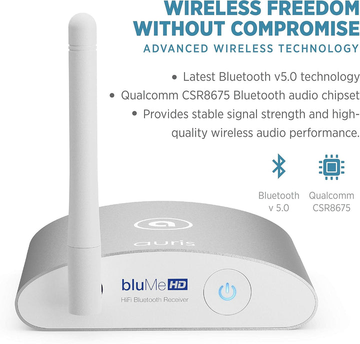 Auris Blume HD Musik 5.3 Bluetooth Receiver mit Grosser Reichweite - HiFi Wireless Audio Aux Bluetoo