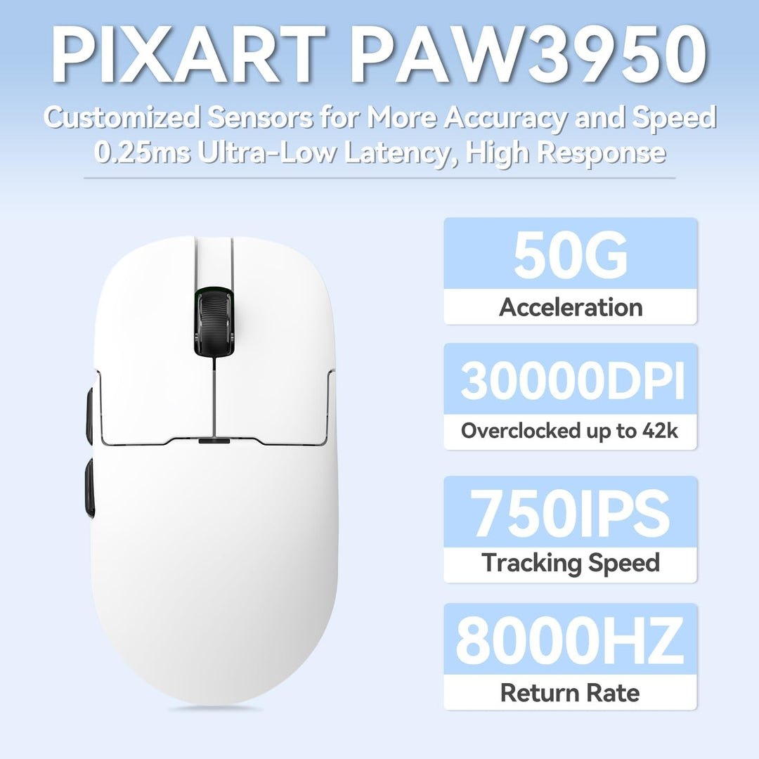 AJAZZ AJ159 APEX Wireless Gaming Mouse with RGB Magnetic Charging Base, Lightweight 56 Gram Design,
