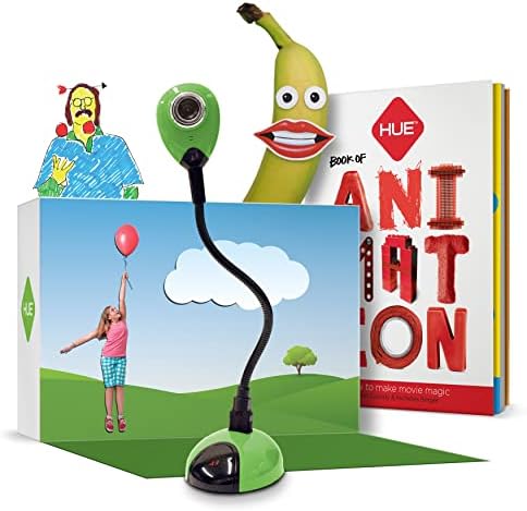 HUE Animation Studio: Komplett-Set Stop Motion Animation für Windows/macOS (Kamera in Grün mit Trage