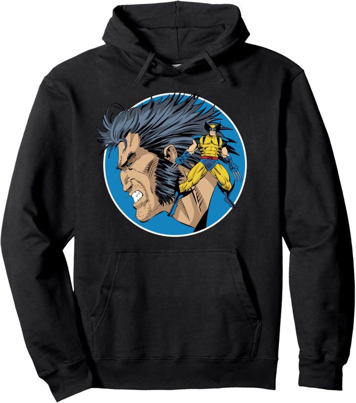 Marvel X-Men Wolverine Profile Circle Portrait Pullover Hoodie