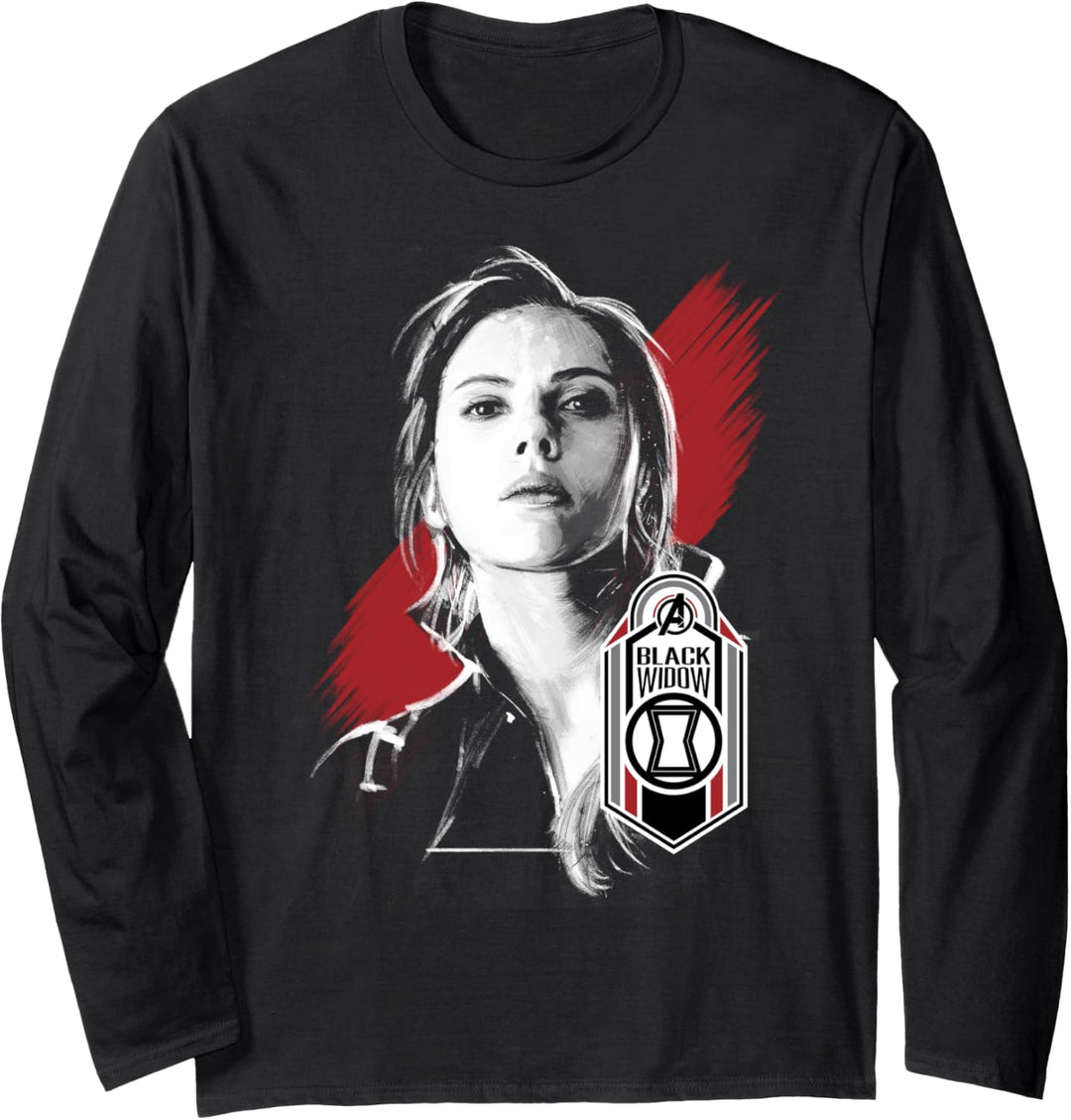 Marvel Avengers: Endgame Black Widow Badge Portrait Langarmshirt