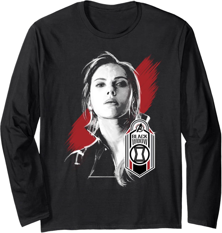 Marvel Avengers: Endgame Black Widow Badge Portrait Langarmshirt