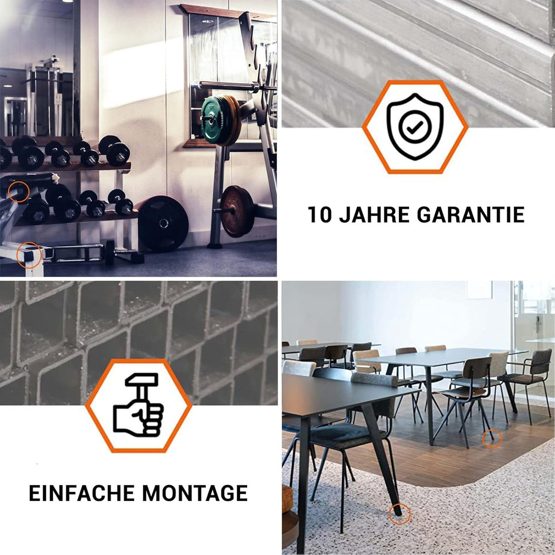 EMFA Lamellenstopfen für Vierkantrohr 120x120 mm Schwarz 10 Stück Rohrstopfen 120x120 Vierkantrohr K